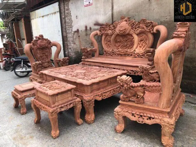 Bộ Bàn Ghế Gỗ Mun Tay 20 Đồng Kỵ