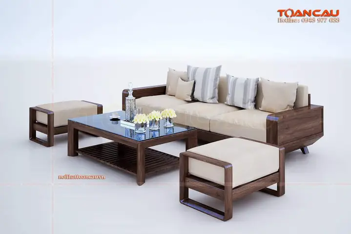 Tổng Quan Về Bàn Ghế Phòng Khách Đẹp Bằng Gỗ Óc Chó – Tc162