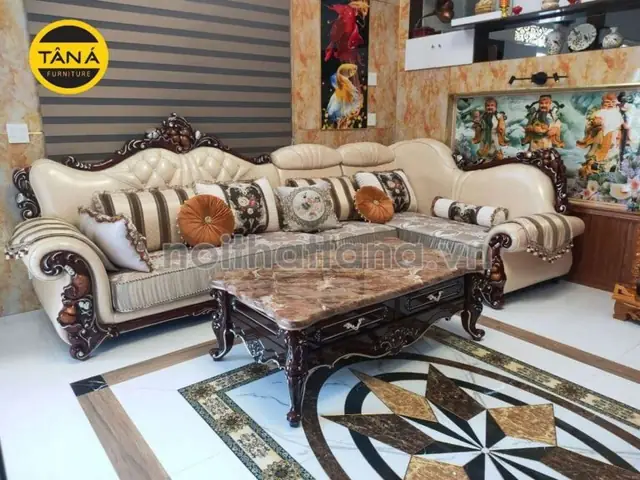 Sofa Nỉ Tân Cổ Điển