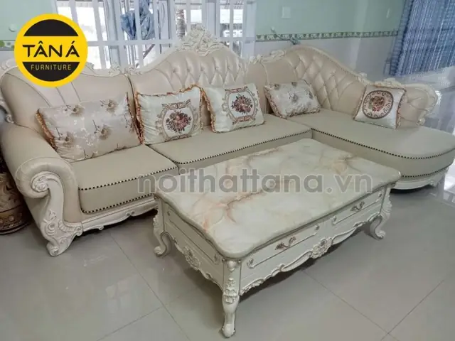 Sofa Nỉ Tân Cổ Điển