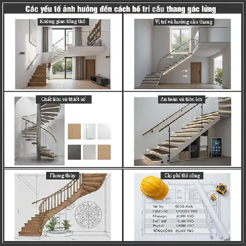 Các Yếu Tố Ảnh Hưởng Đến Cách Bố Trí Cầu Thang Gác Lửng Đẹp