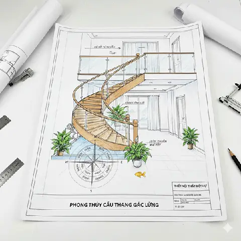 Cách Bố Trí Cầu Thang Gác Lửng Đẹp Và Hợp Phong Thủy