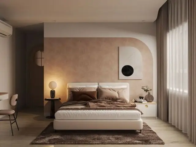 Mẫu 6: Trang Trí Phòng Ngủ 16m2 Đẹp Với Gam Màu Nâu