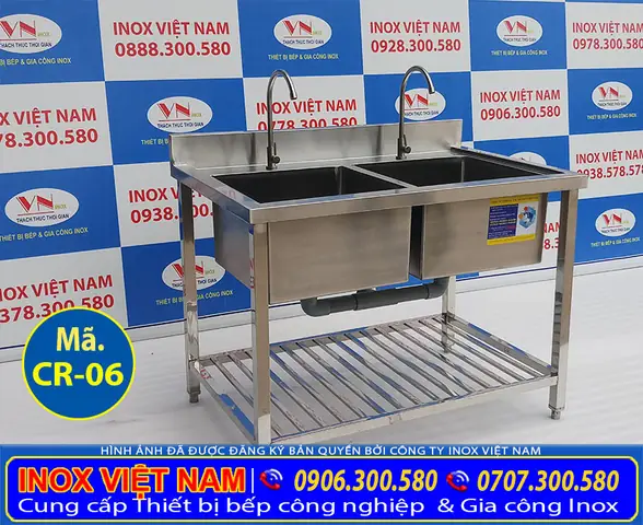Chậu Rửa Đôi Inox Công Nghiệp Với Chất Liệu Cao Cấp