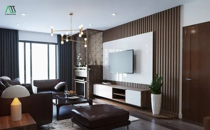 Mẫu Nhựa Ốp Tường Phòng Khách Đẹp