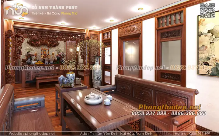 Mẫu Thiết Kế Phòng Khách Kết Hợp Phòng Thờ Trong Nhà Ống, Biệt Thự Mẫu Thiết Kế Phòng Khách Kết Hợp Phòng Thờ Trong Nhà Ống, Biệt Thự