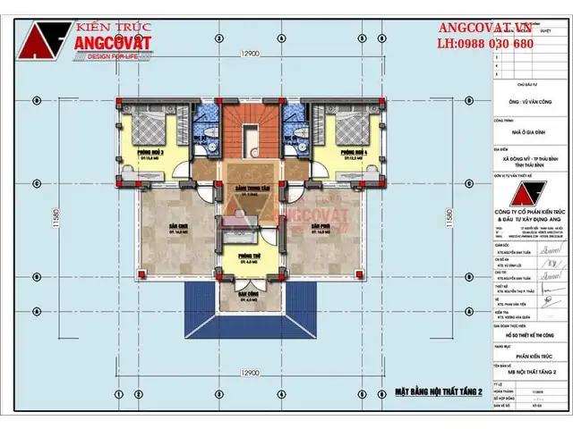 Cách Chia Phòng Trong Nhà Vuông 2 Tầng Có Sảnh Diện Tích 110m2: Bt810129