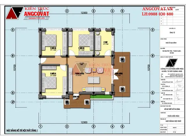 Cách Chia Phòng Trong Nhà Vuông 1 Tầng 3 Phòng Ngủ Diện Tích 100m2: Bt812079