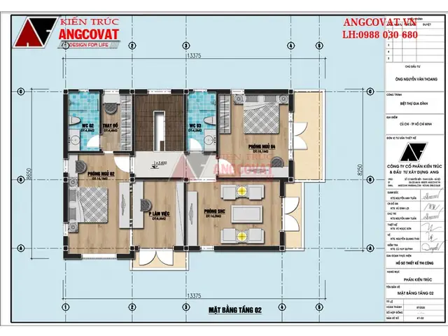 Cách Chia Phòng Trong Nhà Vuông 2 Tầng Có Sảnh 105m2: Bt631080