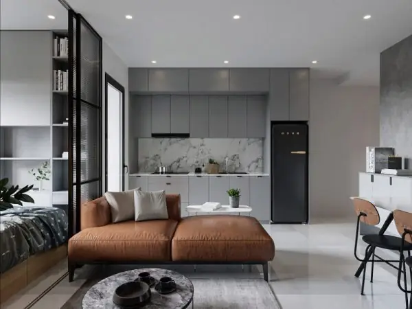 Cách 9: Phòng Khách Kết Hợp Phòng Ngủ Với Ghế Sofa