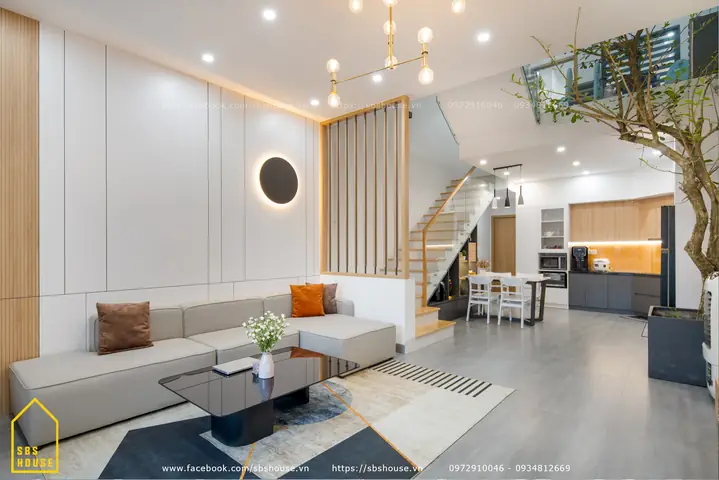 Mẫu Cầu Thang Nhà Lệch Tầng Đơn Giản Đẹp