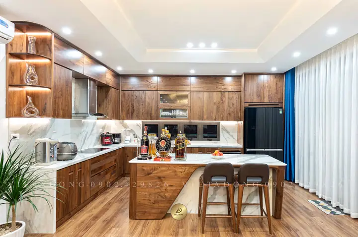 Tủ Bếp Gỗ Óc Chó