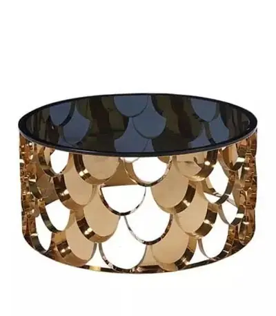 Bàn Trà Mặt Đá Chân Inox Hình Vảy Rồng Sang Trọng