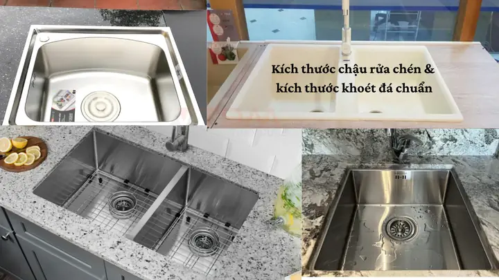 Bảng Kích Thước Chi Tiết: Chậu Rửa Chén Bát 1 Hố, 2 Hố, Đôi, Đơn – Kích Thước Khoét Đá Chuẩn Bảng Kích Thước Chi Tiết: Chậu Rửa Chén Bát 1 Hố, 2 Hố, Đôi, Đơn – Kích Thước Khoét Đá Chuẩn