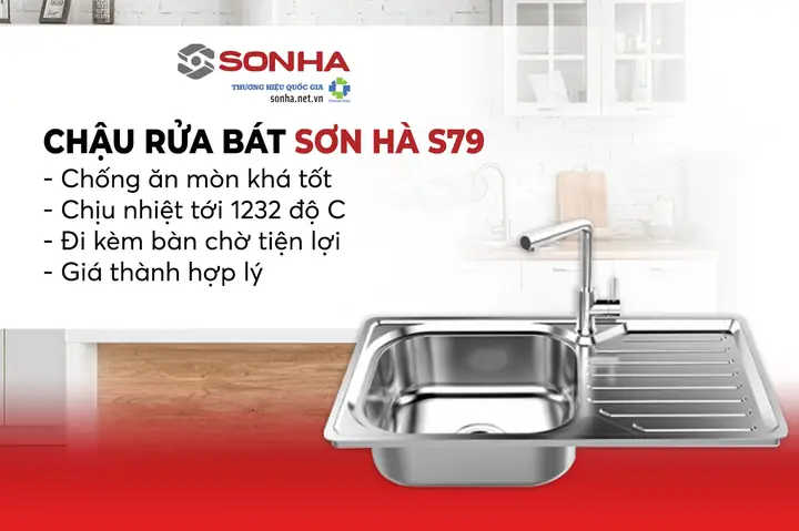 Chậu Rửa Bát 1 Hố Sơn Hà S79 Chậu Rửa Bát 1 Hố Sơn Hà S79