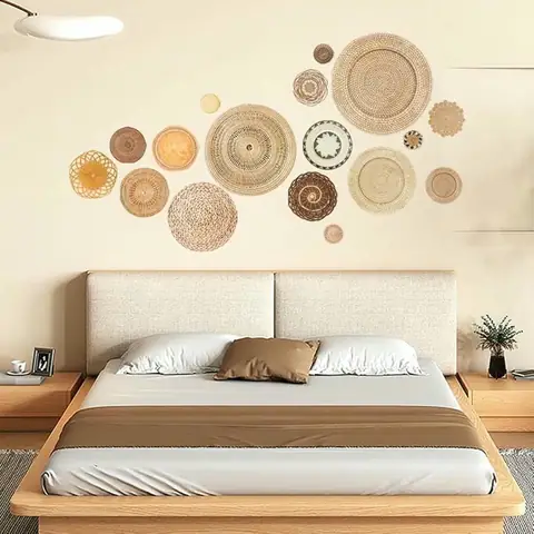 Tường Phòng Ngủ Trang Trí Bằng Mây Tre