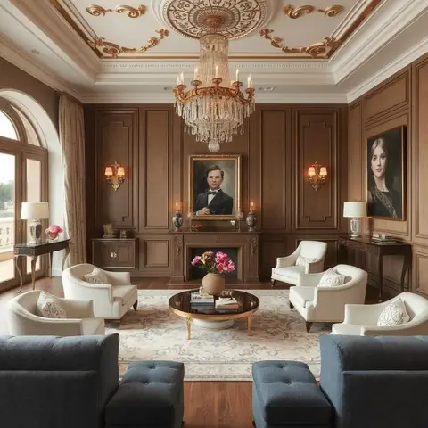 Mẫu Thiết Kế Nội Thất Chung Cư Tân Cổ Điển Sử Dụng Gỗ Làm Chủ Đạo