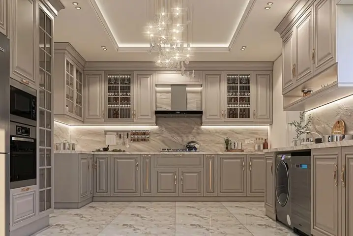 Thiết Kế Phòng Bếp Chung Cư Tân Cổ Điển