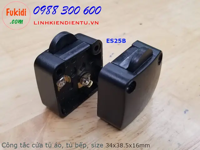 Công Tắc Đóng Mở Đèn Cho Tủ Quần Áo, Tủ Bếp 2a 250v Màu Đen Esw25b Công Tắc Đóng Mở Đèn Cho Tủ Quần Áo, Tủ Bếp 2a 250v Màu Đen Esw25b
