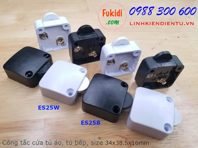 Công Tắc Đóng Mở Đèn Cho Tủ Quần Áo, Tủ Bếp 2a 250v Màu Đen Esw25b Công Tắc Đóng Mở Đèn Cho Tủ Quần Áo, Tủ Bếp 2a 250v Màu Đen Esw25b