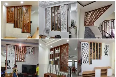 Mẫu Vách Ngăn Cầu Thang Tam Cấp: