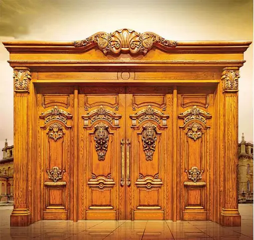 Top 20 Mẫu Cửa Gỗ 4 Cánh Mặt Tiền Đẹp