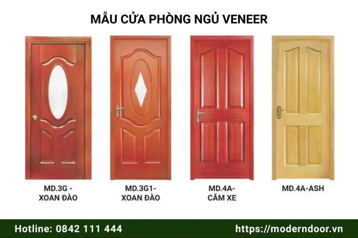 Cửa Phòng Ngủ Gỗ Hdf Phủ Veneer