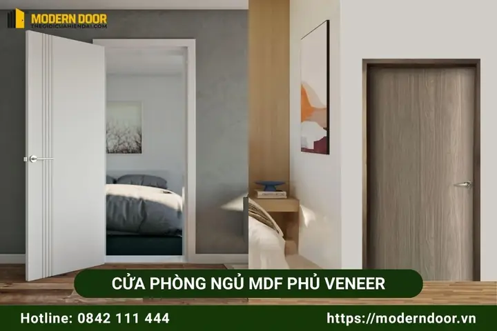 Cửa Phòng Ngủ Gỗ Mdf Phủ Veneer