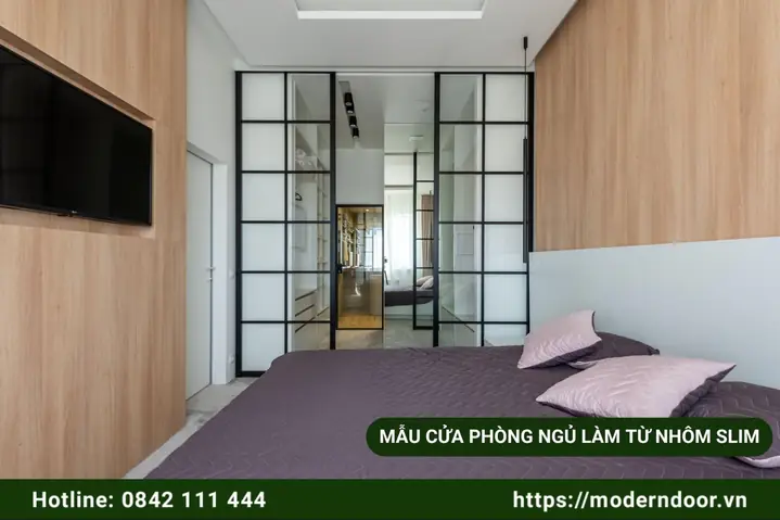 Mẫu Cửa Nhôm Hệ Slim Cho Phòng Ngủ