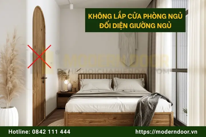 Không Lắp Cửa Phòng Ngủ Đối Diện Giường Ngủ