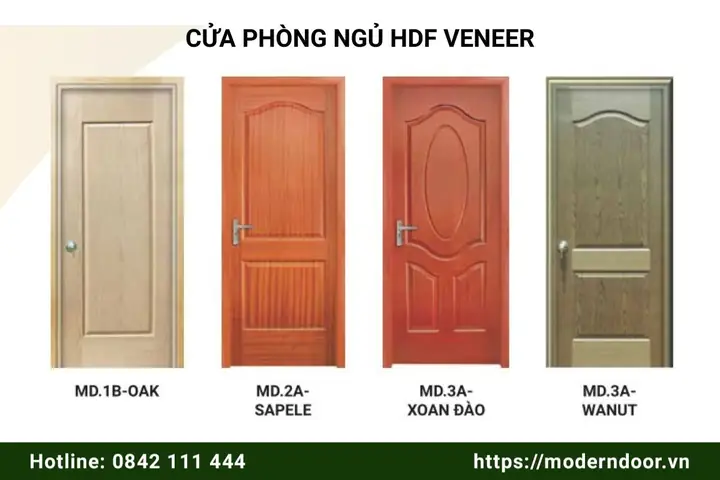 Cửa Phòng Ngủ Gỗ Hdf Phủ Veneer