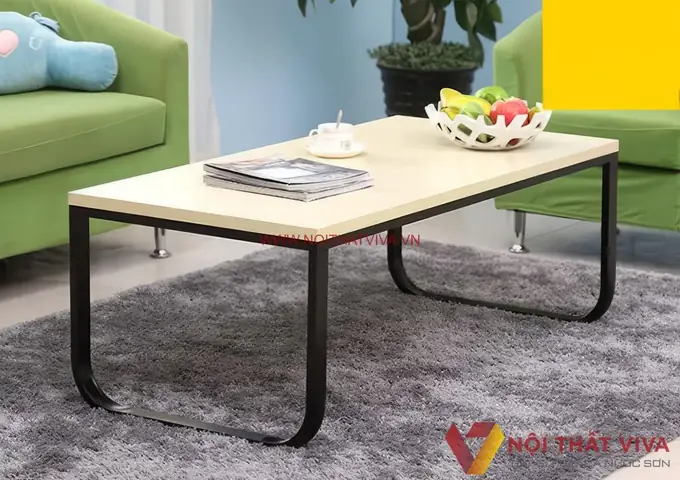 Bàn Trà Chân Sắt Mặt Gỗ Công Nghiệp Đặt Sofa Đẹp Giá Rẻ