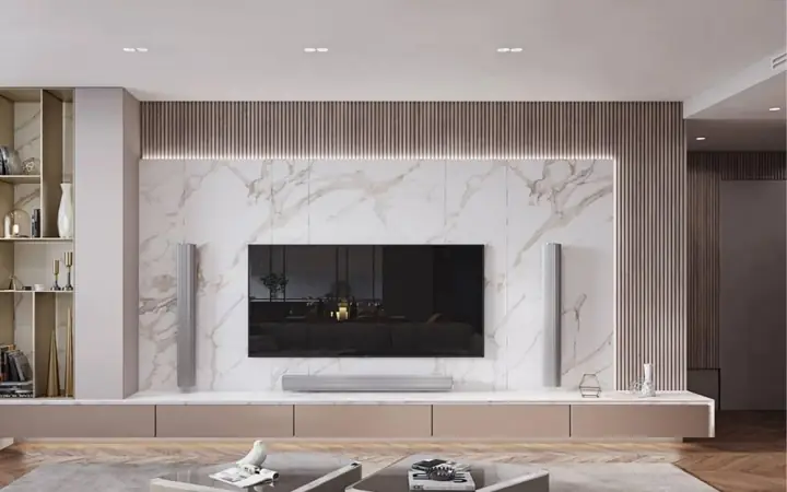 30+ Mẫu Vách Tivi Phòng Khách Đẹp Ấn Tượng