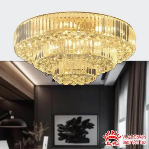 Đèn Ốp Trần Pha Lê Dáng Tròn Trang Trí Không Gian Phòng Khách Sang... Đèn Ốp Trần Pha Lê Dáng Tròn Trang Trí Không Gian Phòng Khách Sang...
