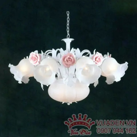 Đèn Chùm Cao Cấp Màu Trắng Lãng Mạng Trang Trí Phòng Ngủ