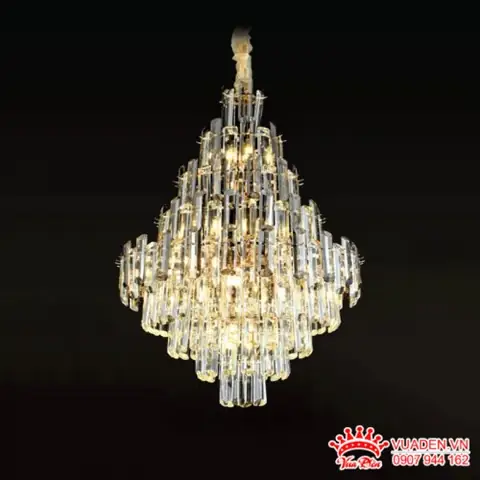 Đèn Chùm Thả Pha Lê Khối Thiết Kế Sang Trọng Độc Đáo