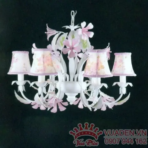 Đèn Chùm Cao Cấp Màu Hồng Treo Phòng Bé Gái