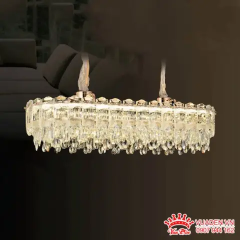 Đèn Chùm Pha Lê Treo Ngang Trang Trí Bàn Ăn Sang Trọng