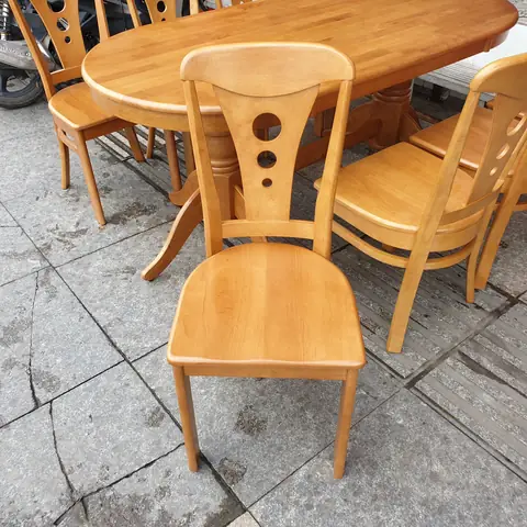 Ghế Phòng Ăn 3 Lỗ Gỗ Tự Nhiên