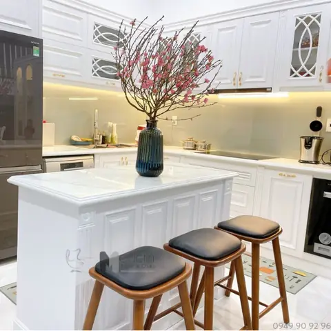 Ghế Quầy Bar Có Nệm Chân Gỗ Tự Nhiên Hiện Đại Napoli-p