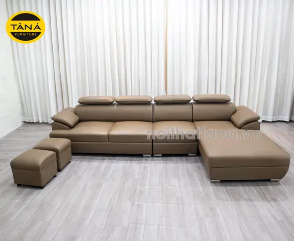 Ghế Sofa Gục Xéo H05 Da Cao Cấp Góc L Hiện Đại