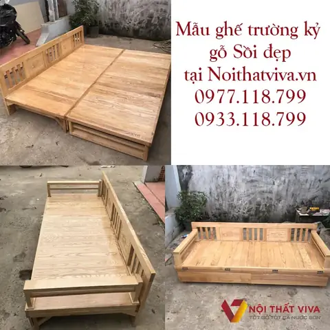 Mẫu Ghế Trường Kỷ Đơn Gỗ Sồi Đẹp