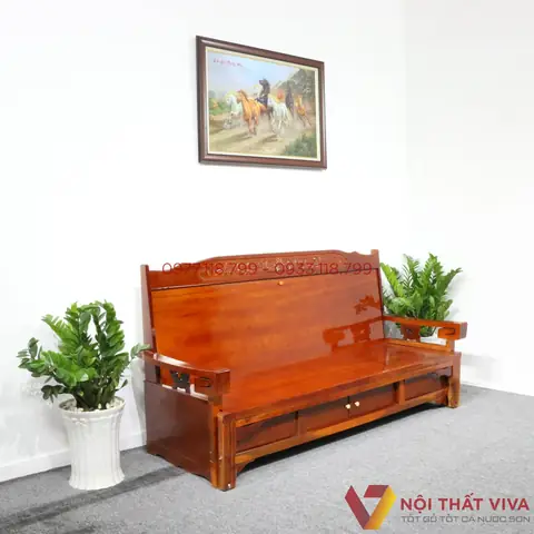 Giường Ghế Gấp Gỗ Xoan Đào Tự Nhiên Gg-1327