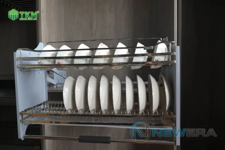Giá Bát Đĩa Nâng Hạ Tủ Bếp Trên