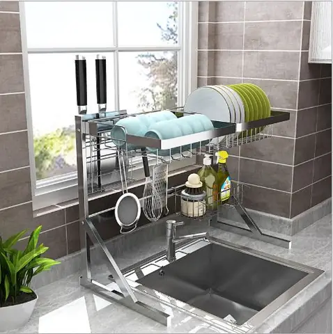 Giá Bát Đĩa Đa Năng Inox 304 Trên Chậu Đơn