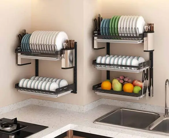 Giá Để Bát Đĩa Inox 304 Treo Trên Bồn Rửa