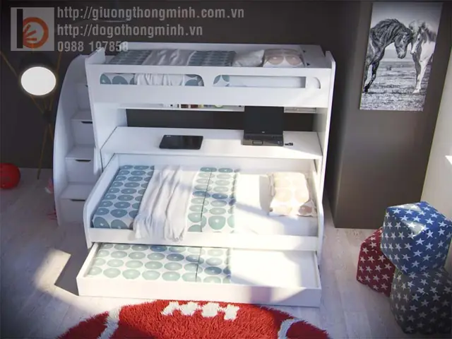 1, Giường Tầng Zip Đa Công Năng Trong 1 Sản Phẩm