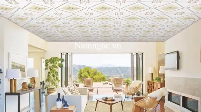 Cập Nhật Mẫu Trần Thạch Cao Thả Vĩnh Tường Ánh Kim Được Sử Dụng Nhiều Nhất