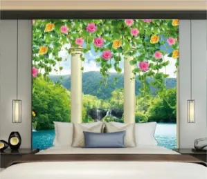 Tranh 3d Giàn Hoa Hồng Xinh Đẹp