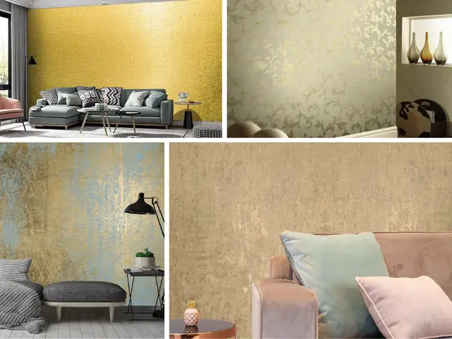 Ứng Dụng Giấy Dán Tường Màu Vàng Ánh Kim Trong Các Không Gian Khác Nhau Ứng Dụng Giấy Dán Tường Màu Vàng Ánh Kim Trong Các Không Gian Khác Nhau